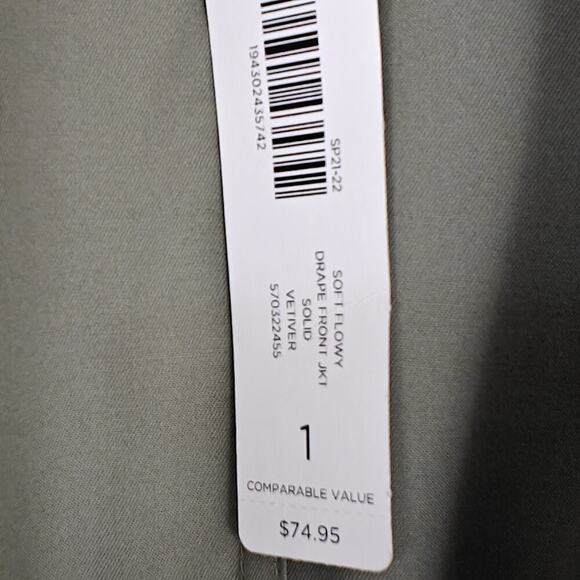 Chico's Soft Drape Front Jackets Lot Size Medium / 1 Green Peach Drawstring NWT - Picture 11 of 16